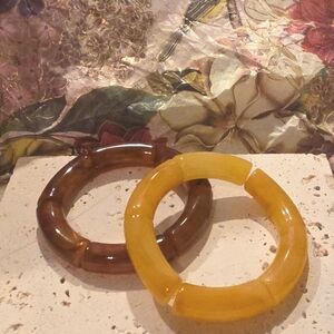 New ZARA Vintage Honey Bangle Set of stretch bracelets
